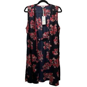 2/$30 Pleione Sleeveless Boho Floral Kimono Cardigan Size Small Boho Floral NWT